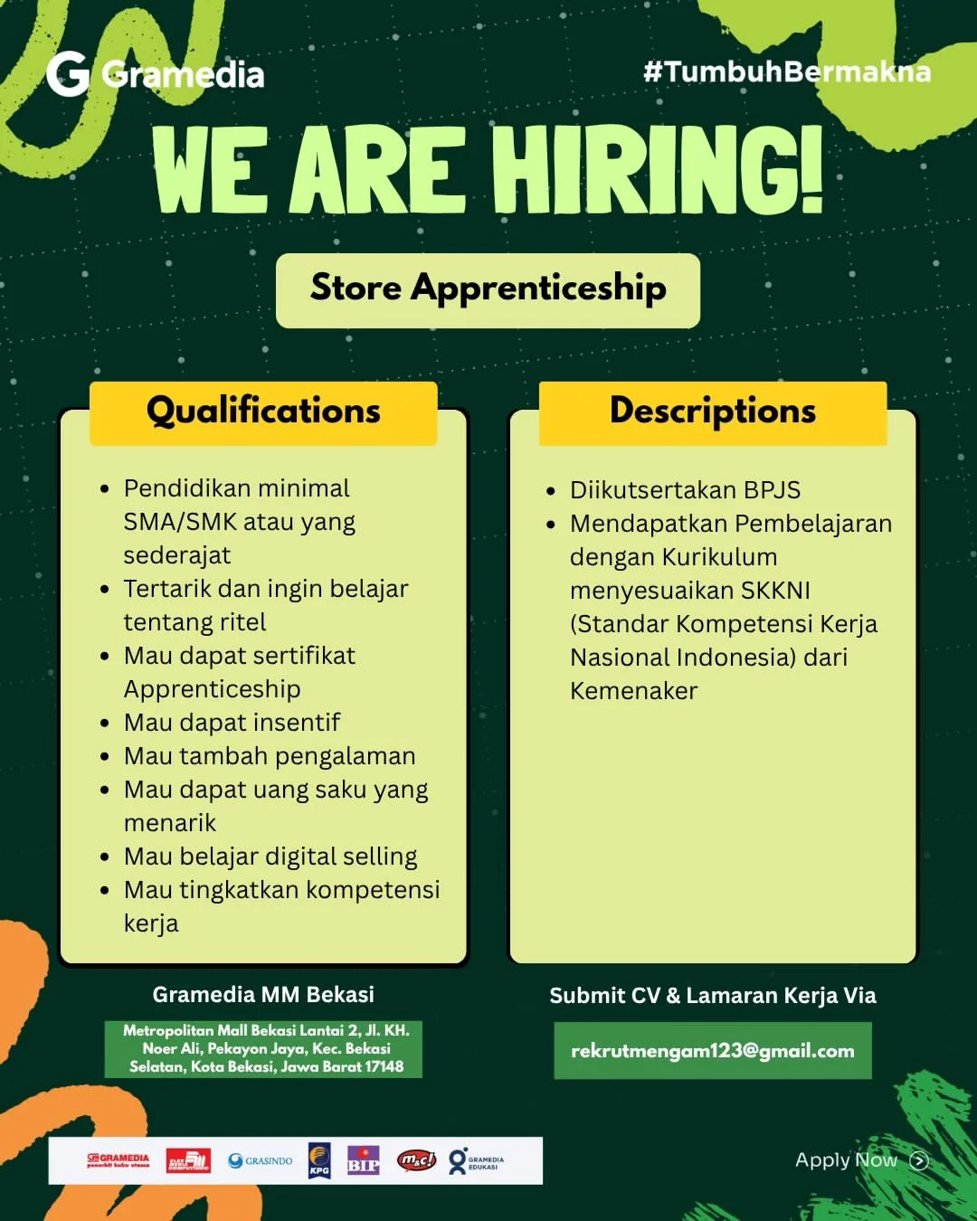 Lowongan Kerja Store Apprenticeship di Kota Bekasi, Jawa Barat